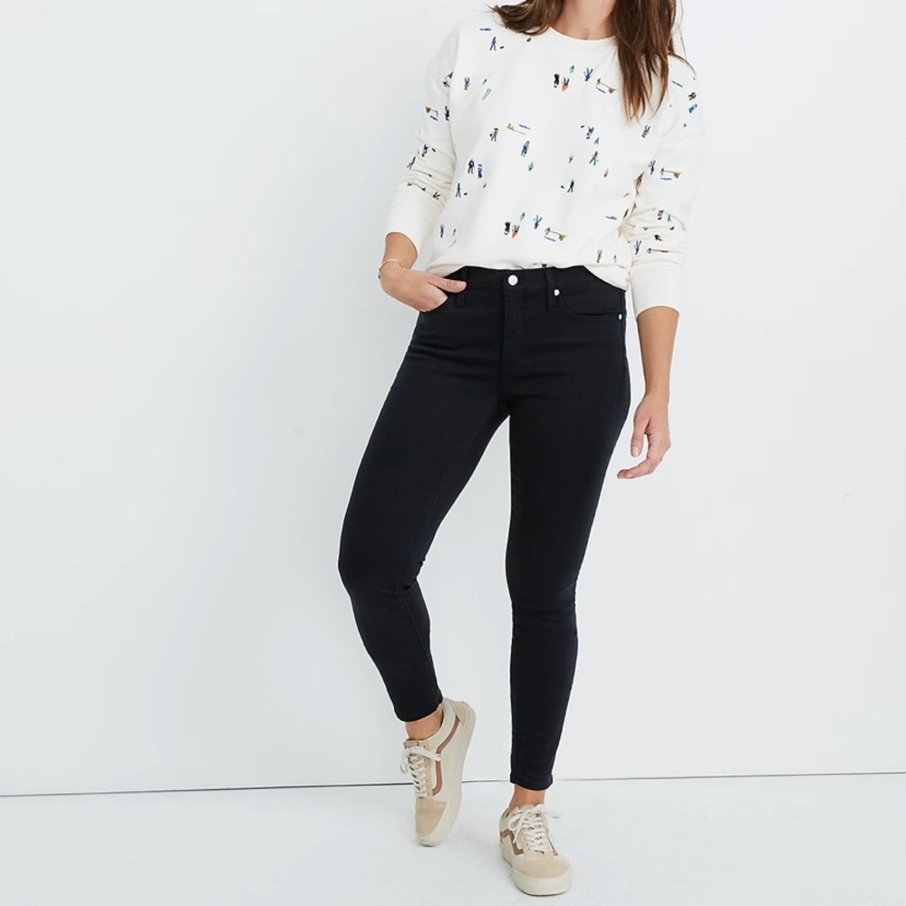 Madewell Skinny Jeans in Lunar Wash - Black Stretch Denim